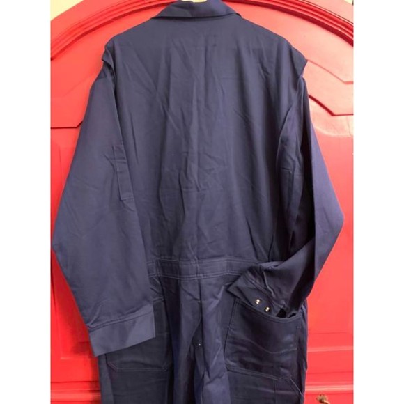 NWOT Red Kap CC18NV5 Zip-Front Cotton Coverall Navy Blue Snap Ankle Cuff 52 LN - Picture 2 of 5